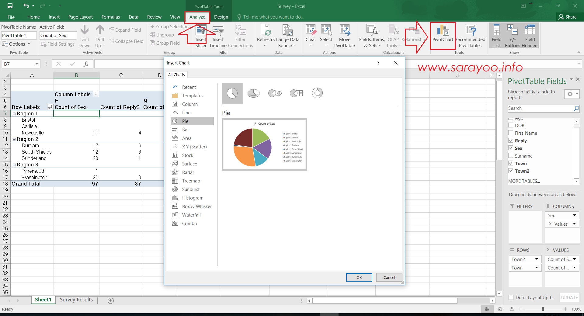 Pivot Chart In Excel 2016